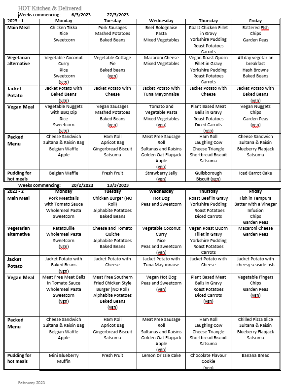Billing Brook School School Dinners